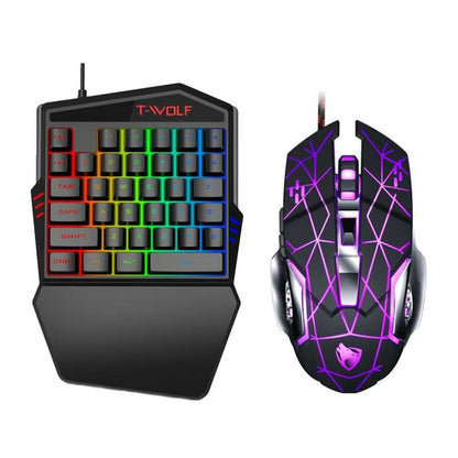 T-Wolf TF900 One Handed Gaming Keyboard And Mouse Set